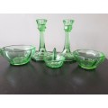 Set of 5 Uranium Glass Items!!