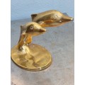 Solid Cast Brass Dolphin Statue