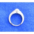 White Gold and Diamond Ring--100% Natural