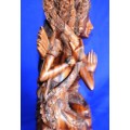 Hand Carved Wooden Sculpture - Rama and Sita's Eternal Love