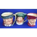 Royal Doulton Character Jugs Large - "Tony Weller", "The Cavalier" and "The Cardinal"