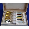 Norwegian Gilt Fine Sterling Silver Demitasse Tea Spoons - Boxed