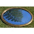 Gilt Framed Oval Mirror - Bevelled