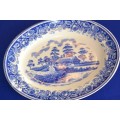 British Anchor Strafford Blue and White Oval Platter