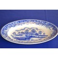 British Anchor Strafford Blue and White Oval Platter