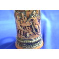 Collectible Stoneware German Beer Stein with Pewter Lid