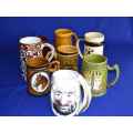 Collection of  Eight Assorted  Decorative Beer Mugs (Some with damage)