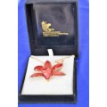 24k Gold Plated Real Orchid Necklace/Brooch