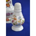 Aynsley "Country  Garden" Salt and Pepper Shakers and Estee Lauder Sugar Shaker