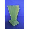 Bagley & Co Art Deco Frosted Green Uranium Glass Vase c1930
