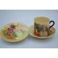 Royal Doulton  Antique Series Ware `A Hundred Years Ago` Coffee Can and Two Saucers