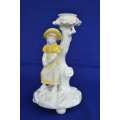 Royal Worcester Antique Young Girl Figure Candle Holder