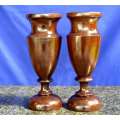 ^^ REDUCED ** Pair of Vintage wooden vases