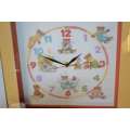 Teddy Bear Tapestry Wall Clock -  Nursery / Childs Room Decor
