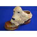Vintage Royal Haeger Hound Dog Shoe Company Basset Planter