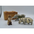 Hand Carved Stone Animals (Baberton) plus one Small Resin Warthog