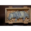 Hand Carved Stone Animals (Baberton) plus one Small Resin Warthog
