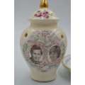 Potpourri Jar and Plate Commemorating the Marriage of Prince Charles and Lady Diana Spencer - 1981