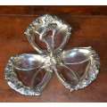 Vintage French Silver Plate Triple Grape Dish Serving Caddy