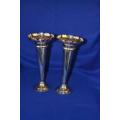 Pair of Victorian Style Silver Plate Trumpet Vases