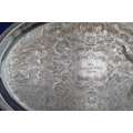 Oval Silver Plate Tray with Handles