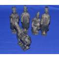 Set of Five Miniature Chinese Shi Huangdi Terracotta Warrior Figures