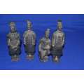 Set of Five Miniature Chinese Shi Huangdi Terracotta Warrior Figures