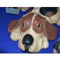 Vintage Ceramic Dog Ornaments - Three Pieces