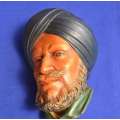 Vintage Bossons Chalkware Character Head - The Sikh