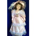 Porcelain Display Doll on Stand