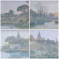 Set of Four WS Lloyd Paintings in Matching Wooden Frames