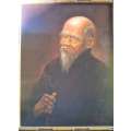 Original S.T. Wang Portrait of  a Man Smoking - Oil on canvas on Board