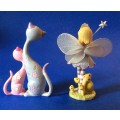Small Fairy and Cat Ornaments - Nursery Decor