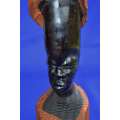 Hand Crafted Makonde Raw Ebony  Head / Bust