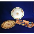 Vintage Grindley Tunstall Plates and H&K Tunstall Sandwich Platter - 3 Pieces
