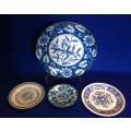 Blue and White Imari Style Plates - 4 Pieces