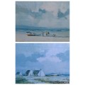 Wessel Marais Framed Prints Set of Two Boat People