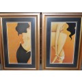 Large Abstract Semi Nude Female form Prints