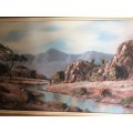 Original Oil on Board Landscape, Framed