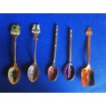 Assorted Gilt Collectible Spoons x 5