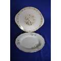 Royal Doulton Mandalay Cake Plate and Czechoslovakia Porcelain Plate