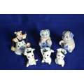 Collection of Blue and White Porcelain Pig Ornaments