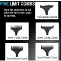 Professional Wireless Hair & Beard Trimmer with 5 Hair Gauges
