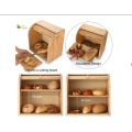 Bamboomill - 2-Layer Bamboo Bread Storage Bin Box with Removable Layer