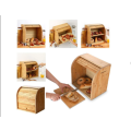 Bamboomill - 2-Layer Bamboo Bread Storage Bin Box with Removable Layer