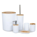 6-Piece Bathroom Accessories Set with Eco-friendly Lids-white