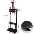 Mobile Floor Tv Mount Stand Trolley Cart 2 Shelves with wheels For 32-70`