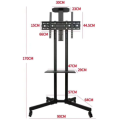Mobile TV Mount Floor Stand Trolley Cart with Wheels for 32`-70` Screen