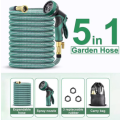 5-in-1 Garden Telescopic Hose Pipe 10 Function Water Spray Gun - 50FT and 75FT