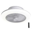 Modern Space Saving Led Ceiling Fan with Remote - White